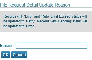 9. Click OK. The record status is updated.