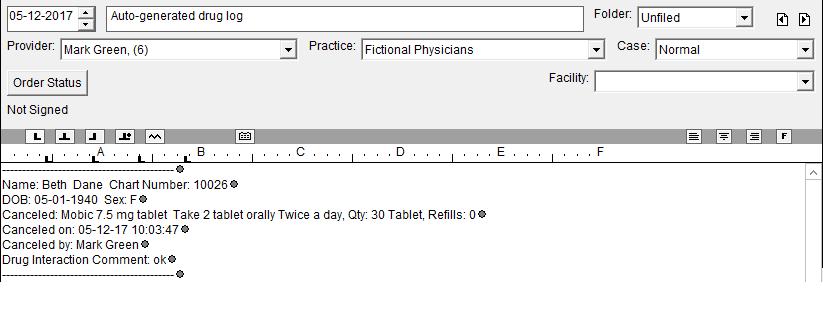 Medication Rx Cancel The system has been updated so that whenever a medication is canceled via the Cancel Prescription option in the context menu for the medication in the facesheet, the system will