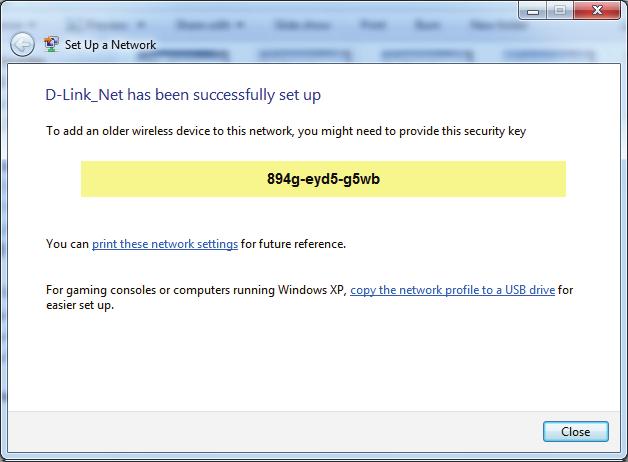 8. The following window informs you that WPS on the DIR-869 has been set up successfully.