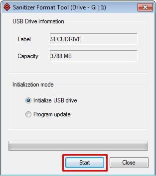 6.5 Initializing the USB drive by the Booting Image (ISO) You should initialize SECUDRIVE Sanitizer Portable USB as a bootable one using the ISO file that has been created above.