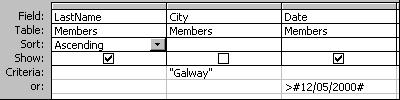 Sort Order Show removed Sort Data based on Common Logical Operators In the query design grid on the sort row of the field that has a criteria set, select