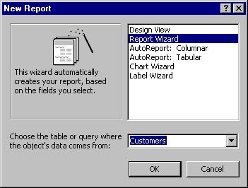5.5 REPORTS 5.5.1 Working with Reports Create a Report In the Database window, click on Reports.