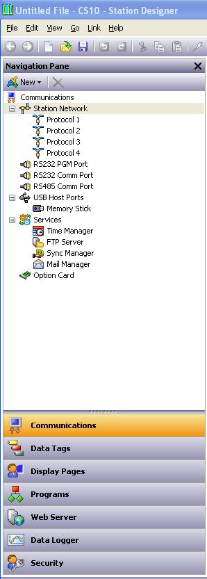 900CS Station Designer Software 3. Open Station Designer software 3a 3.a Click on Communications in the Navigation Pane 3.
