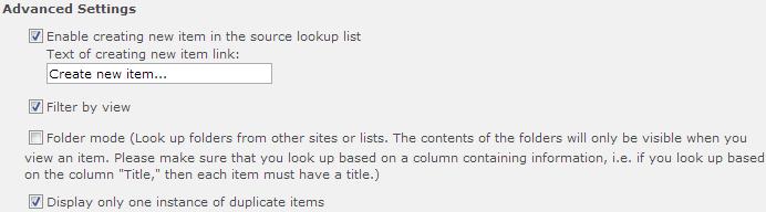 Cross-Site Lookup 4.0 User Guide Page 10 Get information form this list This dropdown list shows all the available lists in the site you selected.
