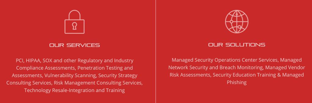 We accomplish this mission by providing security and compliance consulting services, managed security