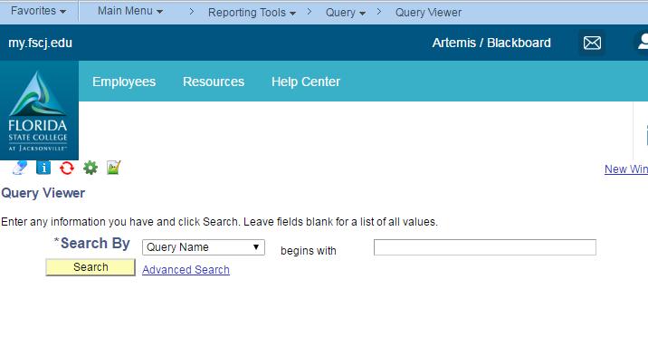 Running Class Scheduling Queries 1. In myfscj navigate to: Main Menu > Campus Solutions > Reporting Tools > Query > Query Viewer. 2. Click the Search By drop down box.