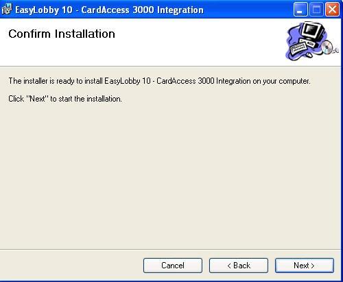 6) The EasyLobby 10 CardAccess 3000 Integration screen displays.