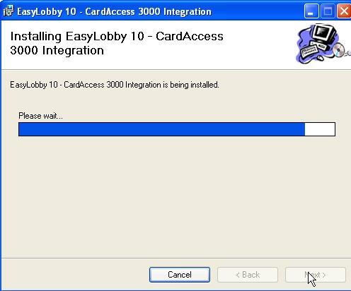 EasyLobby Integration Installation (Con t) 7) The EasyLobby 10 CardAccess 3000 Integration screen