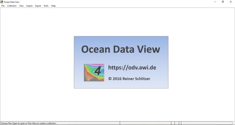 Figure 1: Ocean Data View home screen.