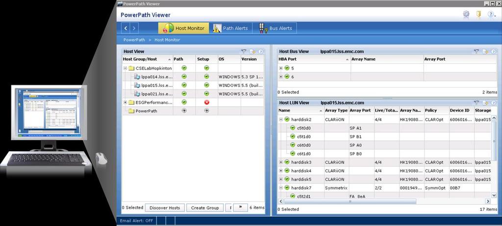 Lab Validation: EMC PowerPath vs. Windows Native MPIO 12 Figure 10 shows PowerPath Viewer from the Host Monitor view.