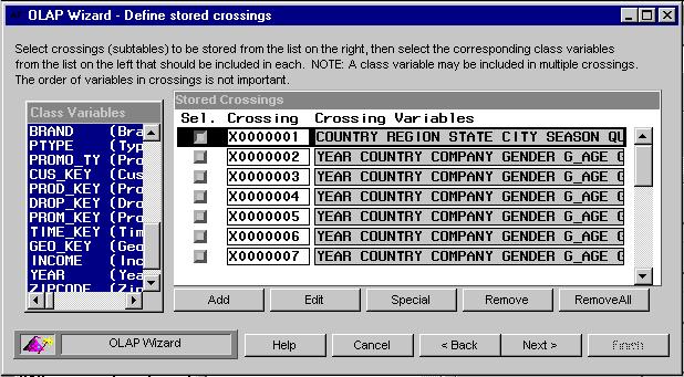 When you have verified that the crossings are correct, press Next. Figure 6: Completed stored crossings definition screen. 9.