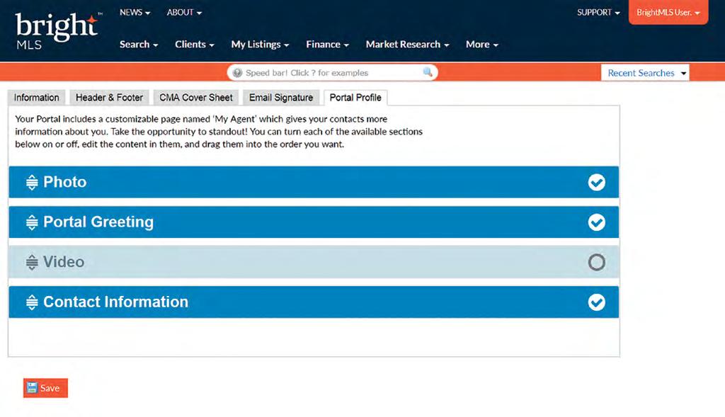 Portal Profile The client portal includes a customizable page to give your clients more information about you. Take the opportunity to standout!