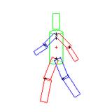 Figure 1: The default configuration for a simple pictorial structure model corresponding to a side view of a person walking.