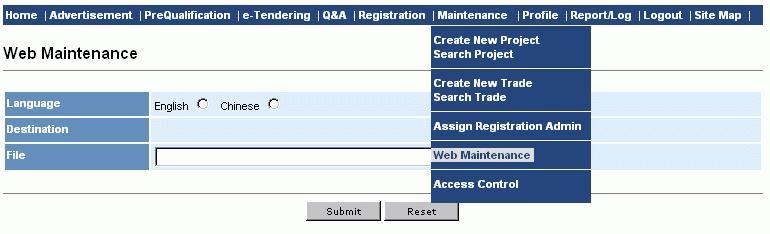 J. Web Maintenance Step 1.