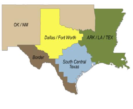 New Mexico, Texas, Oklahoma, Arkansas and Louisiana 30,000+