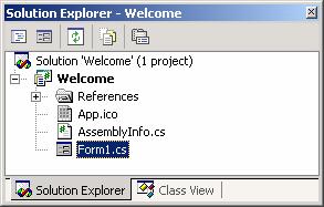30 2.5 Visual Studio.NET IDE Windows Figure 2.19 Solution Explorer with an open solution.