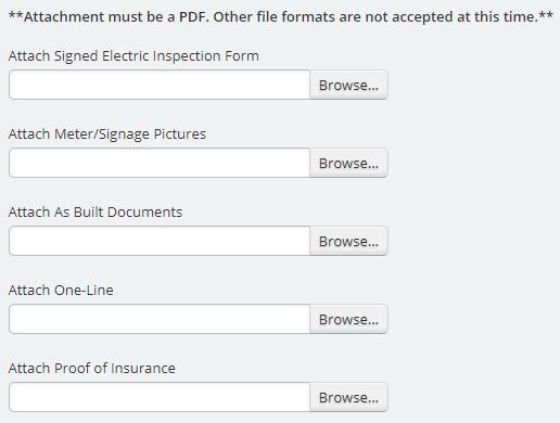 There are multiple options to attach documents. None of these are required at this time.