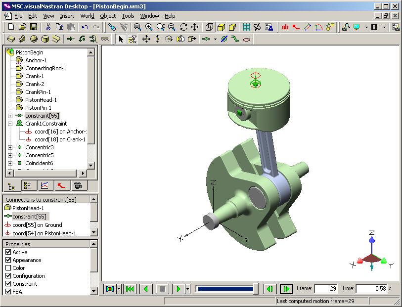 On the Create Constraint tool, click the down arrow, and select Revolute Joint on Slot, as shown below. 2.5 Measuring Force on Connecting Rod and Angular Velocity of Motor 1.