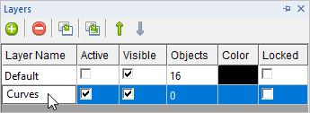 Next lets make the Default layer the Active Layer by checking the box in the Active column for the layer Default. The Default layer is now the active layer.