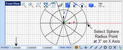 For the center point select the grid point at (0,0,0) or just enter the coordinates