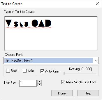 stroke font. Unzip and copy the file MecSoft_Font_1.