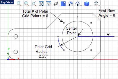 29 VisualCAD 2018 Exercise Guide 10. For this exercise we will also add the polar array of circles. From the Curve Modeling tab select the Circle on Point 11.