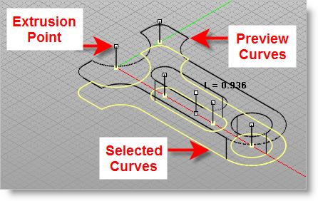 63 VisualCAD 2018 Exercise Guide 5. Preview curves will appear to determine the direction of extrusion.