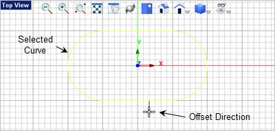 #5: Model a Mold Insert 3. With the curve selected, from the Curve Modeling tab Offset Curve 86 select the command. 4. If you move the cursor you see that an offset direction is indicated.