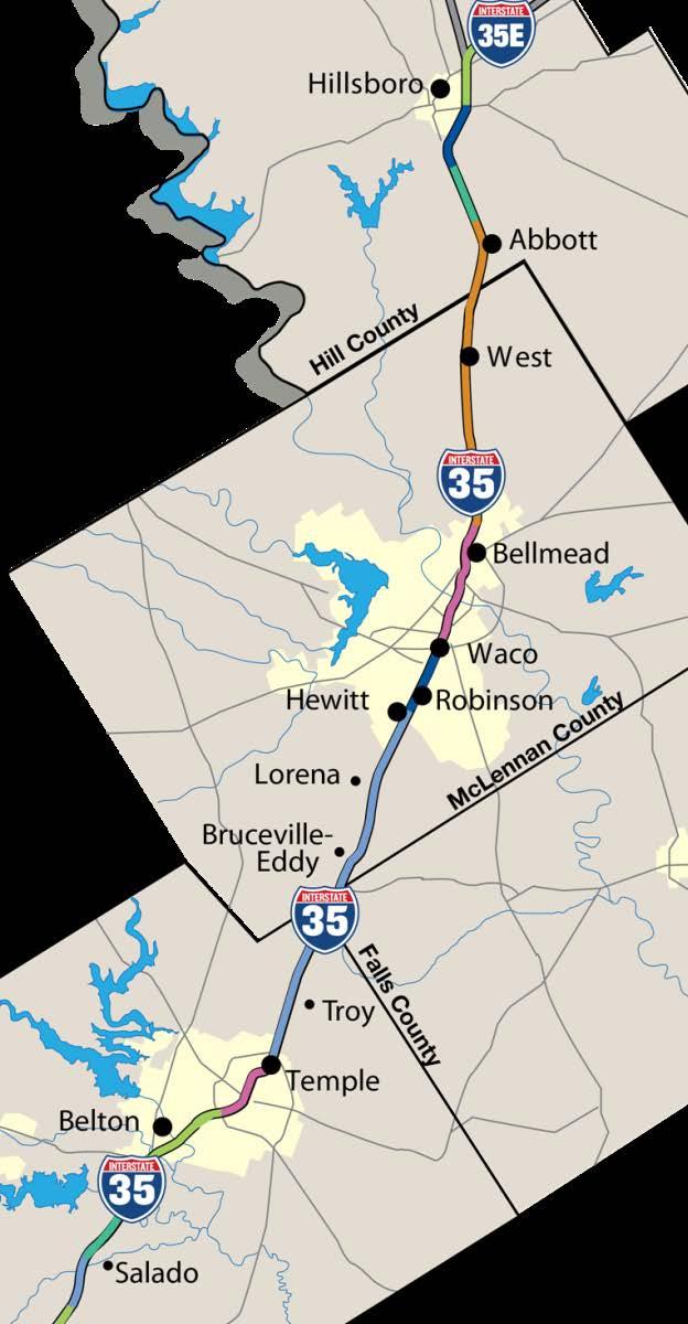 45% of Texas population lives within 50 miles of I-35 30