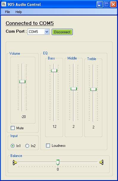 Figure 3: Audio Control Window To use the Audio Control Program: 1. Download and install the program on your PC from http://www.kramerelectronics.com. 2.