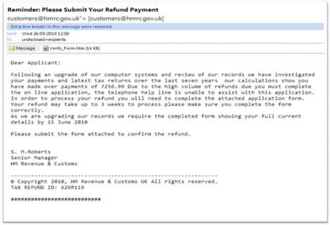 Phishing email Below is an example of a phishing email or malicious