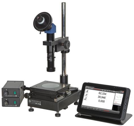 Measuring microscope MA 183S-130 EGW-Zoom Base MA 183S (Granite) Co-ordinate table MA 143-8-003, range 70 x 70 mm 2 scales Heidenhain Microscope MA 130 GW-Z1 360 goniometer (G), reading 5