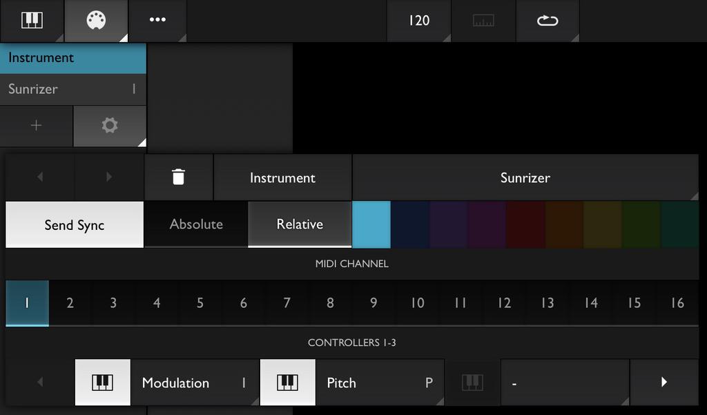Instruments have the following main settings: MIDI Destination Here you can select the app (or MIDI output) whose sounds you want to use for this instrument.