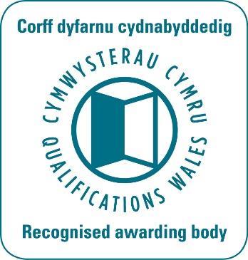 regulated qualification or credit award which it makes available includes the Qualifications Wales logo