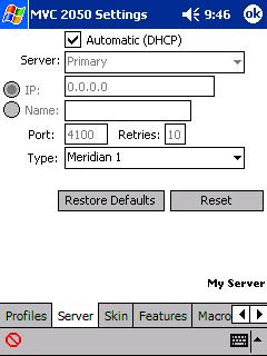 Mobile Voice Client 2050 settings Figure 33: DHCP Setting on the