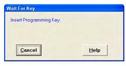 Software Programming Key When the Insert Key prompt is displayed, insert the Software