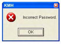 Login Safeguards The Digilock Management Software displays the following message when the User ID or Password is