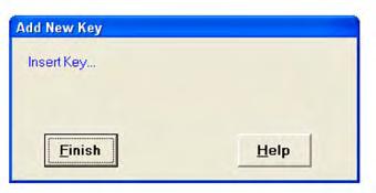 Adding Manager Bypass Keys -Step 2 Navigate to the KEYS TAB: 1. Go to the Keys Tab and click the Add New button. 2. When this prompt is displayed, insert the Manager Bypass Key(s) (black) into the Programming Box one at a time 3.