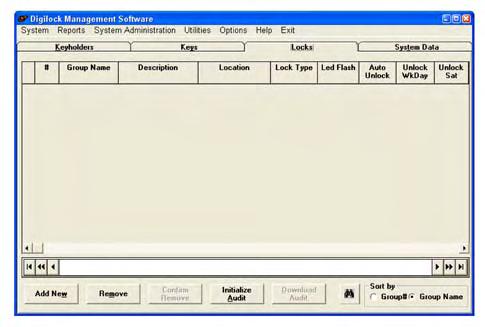 Adding a New H Series Lock Group -Step 4 Navigate to the LOCKS GROUP TAB Lock Groups allow management of assigned manager bypass keys to a set or system of locks.