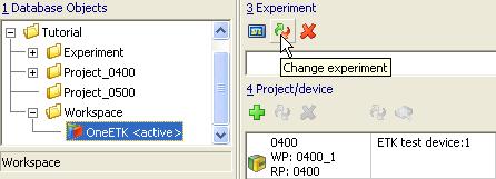 Set up workspace Select desired WS in field "1 Database Objects" Project Add project/dataset, <INS>, or