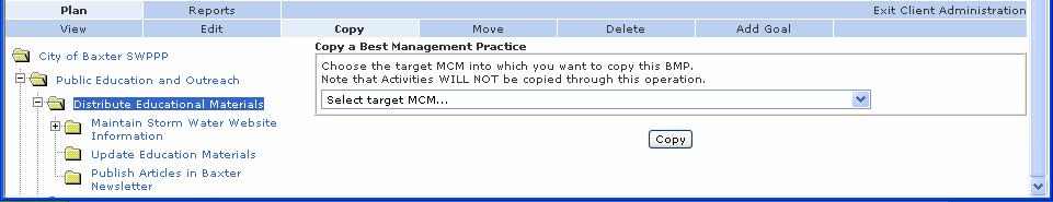 Edit: Click the Edit tab to change the BMP name, description, assigned staff, or other settings. Opens the Edit Best Management Practice page.