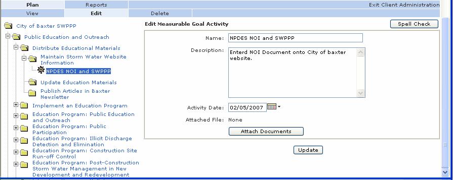 Edit Measurable Goal Activity tab Use the Goal Edit page to change the information or settings for the activity.
