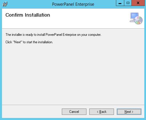 Start installing PowerPanel Enterprise software.