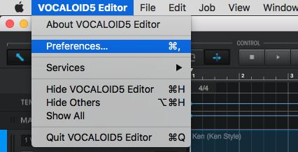 Audio Device Settings 1. Launch VOCALOID5 Editor. 2.