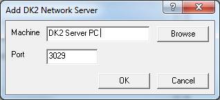 Select Add to select the DK2 network server PC. 9) The Add DK2 Network Server dialog will appear.