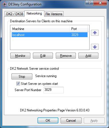 4.2 Networking Tab This list shows the available Network Servers available to access the Network DK2.