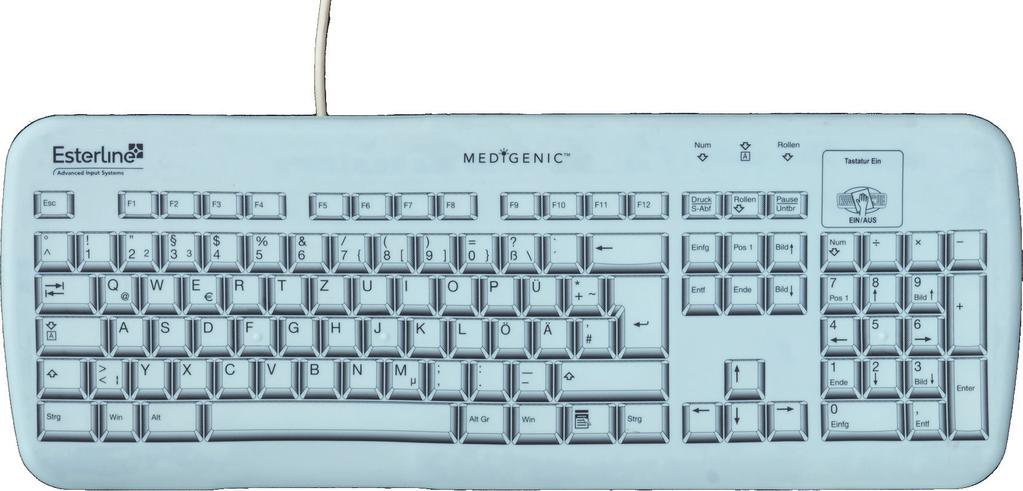 MEDIGENIC KEYBOARDS & MICE Medigenic Essential Medigenic Essential is an easy-to-clean, cost-effective keyboard ideal for use in medical environments.