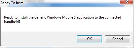 9. The below message will pop up after clicking the Install Handheld