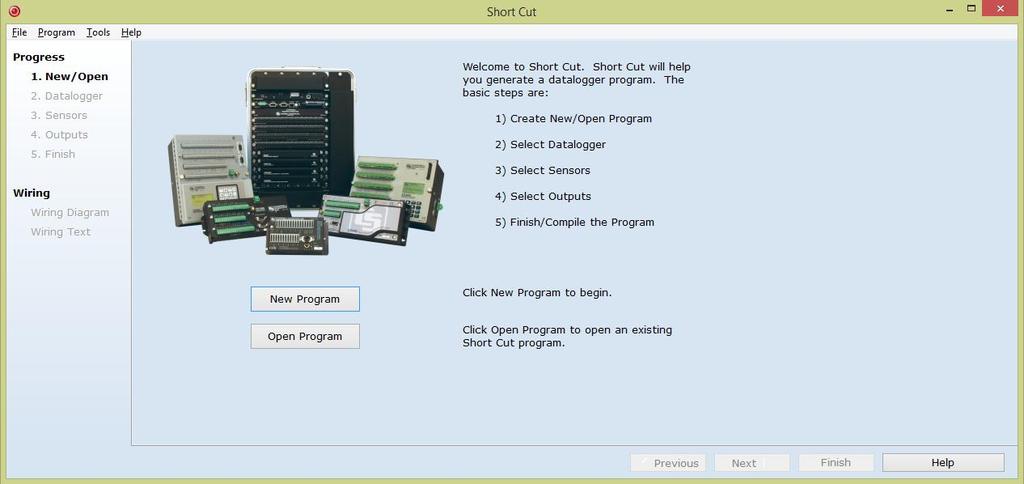 2.3 Click on the "New Program" button 2.4 Under "Datalogger Model", select CR1000 if it isn t selected already.