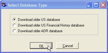 Downloading a Previous Database Version 5 of Epic introduces the ability to retrieve past databases. The following steps discuss downloading past databases into EPIC: 3. Click the Get Older DB button.